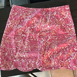 Lilly Pulitzer Pink Scalloped A-Line Mini Skirt
